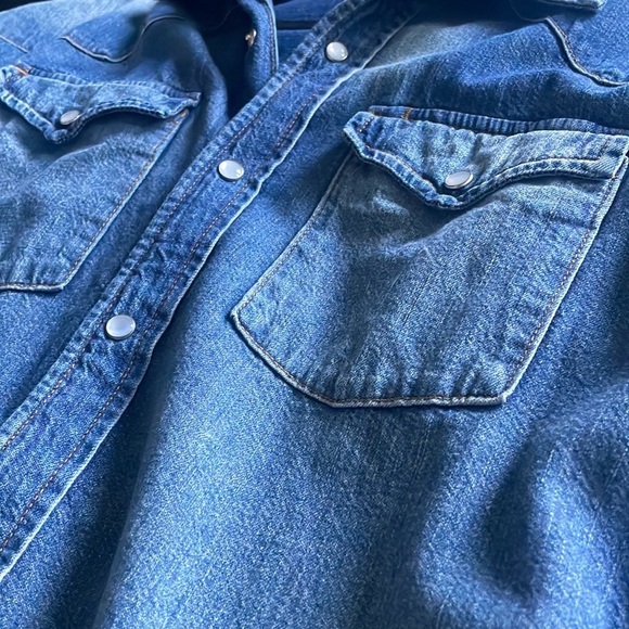 RE/DONE denim button down western shirt blouse‎ XS - Picture 4 of 6